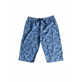 Pantaloni pijama dama din bumbac, Albastru L imprimeu fluturi