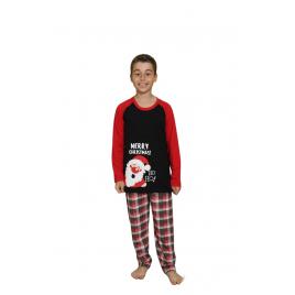 Pijama baieti Craciun, 11-12 ani bumbac, HO HO Multicolor