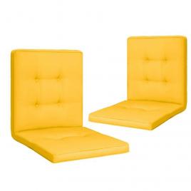 Set 2 perne sezut/spatar pentru scaun de gradina sau balansoar, 50x50x55 cm, culoare galben
