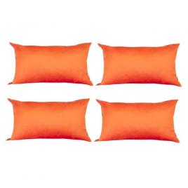 Set 4 perne decorative dreptunghiulare, 50x30 cm, pline cu puf mania relax, culoare orange