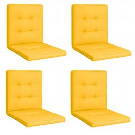 Set 4 perne sezut/spatar pentru scaun de gradina sau balansoar, 50x50x55 cm, culoare galben