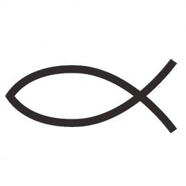 Sticker auto religions fish, negru