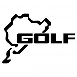Sticker auto golf on nurburgring, 14.6 x 10 cm