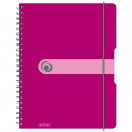 Caiet a4 80f spirala elastic perforat eotg coperta pp fucsia opac