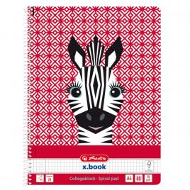 Caiet a4 80f spirala patratele cute animals motiv zebra