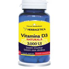 Vitamina d3 naturala 3000ui 30cps vegetale