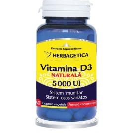 Vitamina d3 naturala 5000ui 60cps vegetale