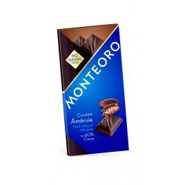 Ciocolata amaruie f.zahar monteoro 90gr