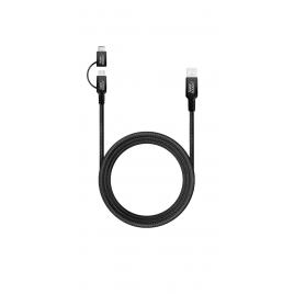 Cablu 2 în 1 Type-C & Micro USB de 1 m Super TOUCH negru