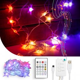 Lumină inteligentă șir - stea - usb - 25 led-uri rgb - 5 m - bluetooth