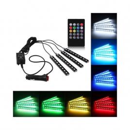 Promotie,kit iluminare ambientala led interior masina, multicolor rgb cu