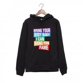 Hanorac personalizat negru unisex bring your body
