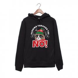 Hanorac personalizat negru unisex dashing through the no