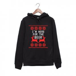 Hanorac personalizat negru unisex here for the beer