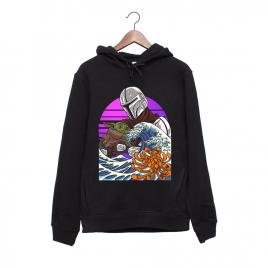Hanorac personalizat negru unisex manda wave