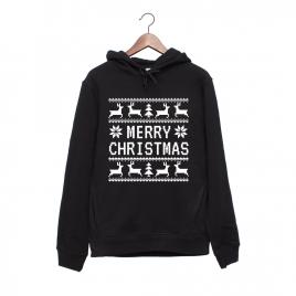 Hanorac personalizat negru unisex merry christmas