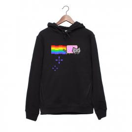 Hanorac personalizat negru unisex nyan cat