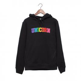 Hanorac personalizat negru unisex unicorn
