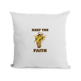 Perna personalizata keep the faith alb