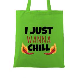 Sacosa din panza i just wanna chill verde mar