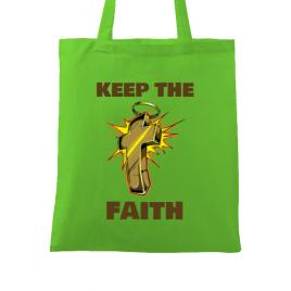 Sacosa din panza keep the faith verde mar
