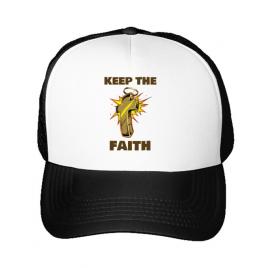 Sapca personalizata keep the faith alb
