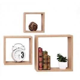 Set 3 Rafturi Decorative Patrate cu Fixare Ascunsa