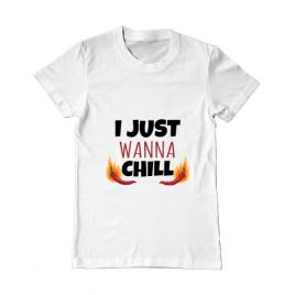Tricou adler barbat i just wanna chill alb