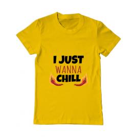 Tricou adler barbat i just wanna chill galben
