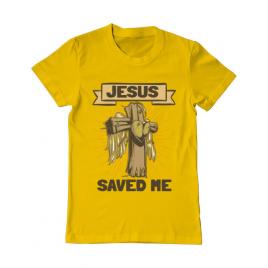 Tricou adler barbat jesus saved me galben