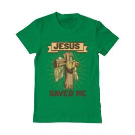 Tricou adler barbat jesus saved me verde mediu