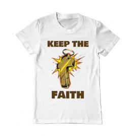 Tricou adler barbat keep the faith alb