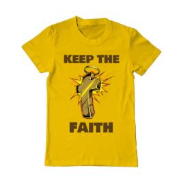 Tricou adler barbat keep the faith galben