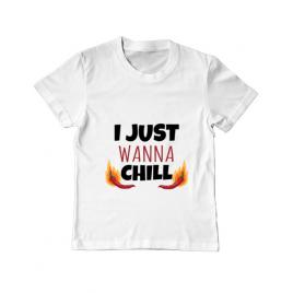 Tricou adler copil i just wanna chill alb