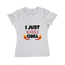 Tricou adler dama i just wanna chill alb