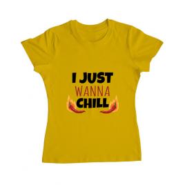 Tricou adler dama i just wanna chill galben