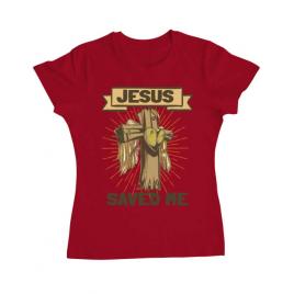 Tricou adler dama jesus saved me rosu