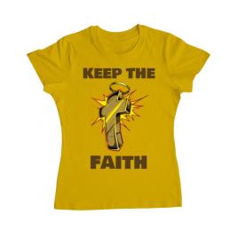 Tricou adler dama keep the faith galben