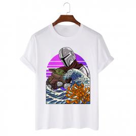 Tricou personalizat alb unisex manda wave 2