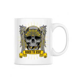 Cana personalizata born to ride alb