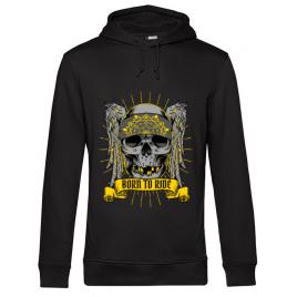 Hoodie barbat cu gluga born to ride negru
