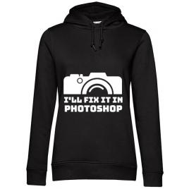Hoodie dama cu gluga i’ll fix it negru