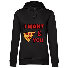 Hoodie dama cu gluga i want you negru