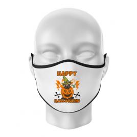 Masca personalizata reutilizabila halloween pug alb