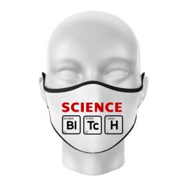 Masca personalizata reutilizabila science bitch alb