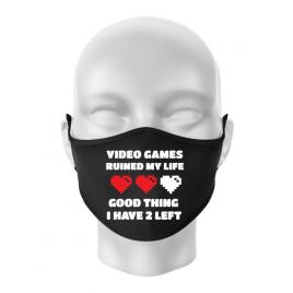 Masca personalizata reutilizabila video games ruined my life negru