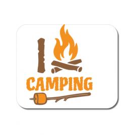 Mousepad personalizat i love camping alb