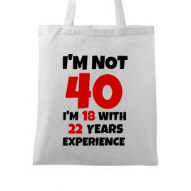 Sacosa din panza 40 birthday alb