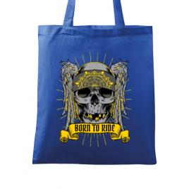Sacosa din panza born to ride albastru regal