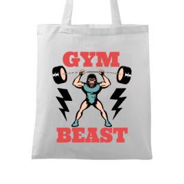 Sacosa din panza gym beast alb